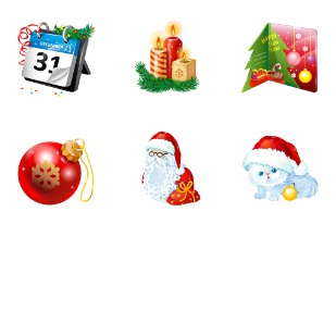 Plastic New Year icon sets preview