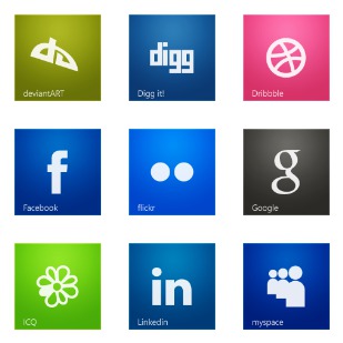 Metro Style Social icon sets preview