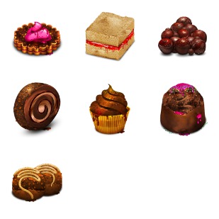 Chocolate Obsession icon sets preview