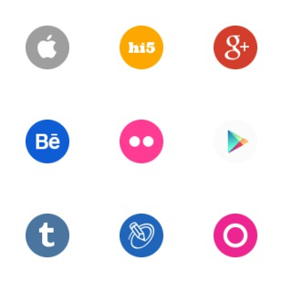 Round Simple Social 2 icon sets preview