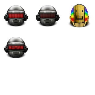 Daft Punk helmets icon sets preview