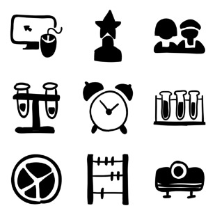 hand drawn education icon sets preview