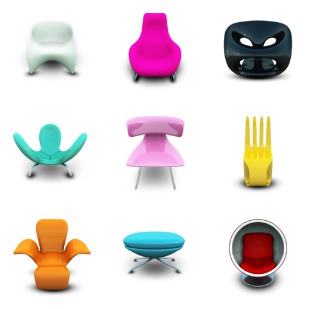 Modern Chairs icon sets preview