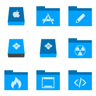 Phlat Blue Folders icon sets preview