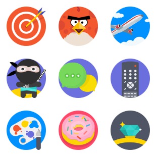 Color Flat icon sets preview