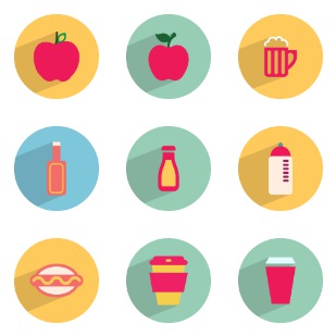 Food & Drinks icon sets preview