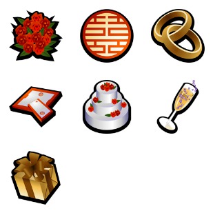 Wedding icon sets preview