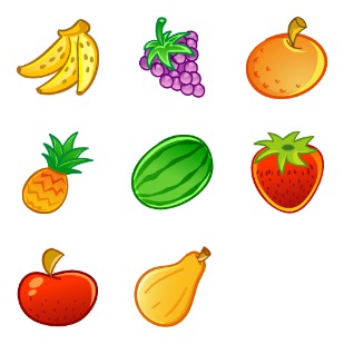 Fruits icon sets preview