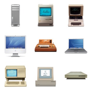 Old Apple devices icon sets preview