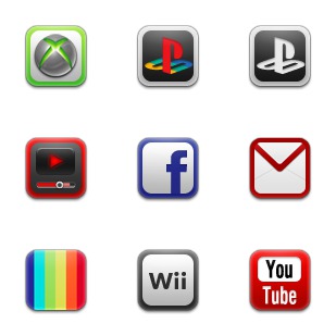 Social and web icon sets preview