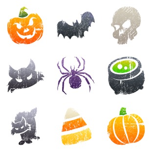 Litho Halloween icon sets preview