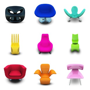 Modern Chairs icon sets preview