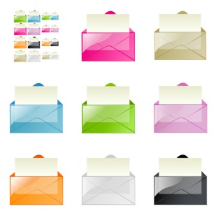 Transparent Mail icon sets preview