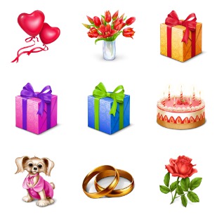 Gifts icon sets preview