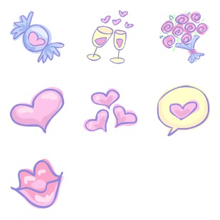 Valentine icon sets preview