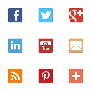 Flat Social icon sets preview