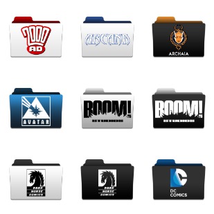 Comic Publisher Folder icon sets preview