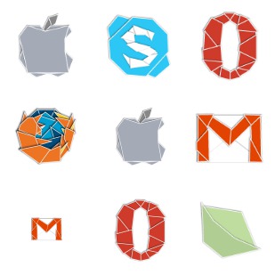 Web 2.0 Origami icon sets preview