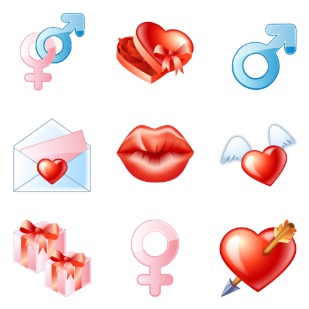 Dating icon sets preview