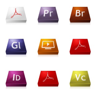 Adobe CS3 3DCons icon sets preview