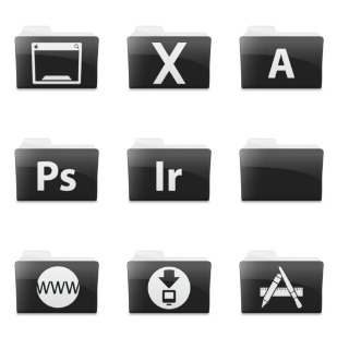 Black n' White Folder icon sets preview