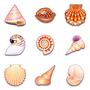 Sea Shells icon sets preview