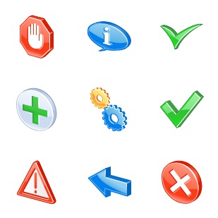 3D Interface icon sets preview