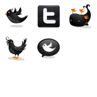 Black Twitter icon sets preview