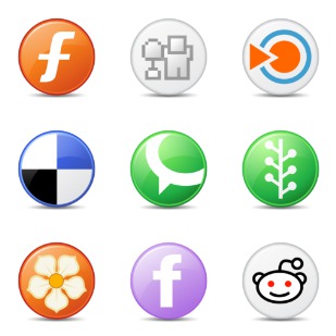 Circle Social Bookmark icon sets preview