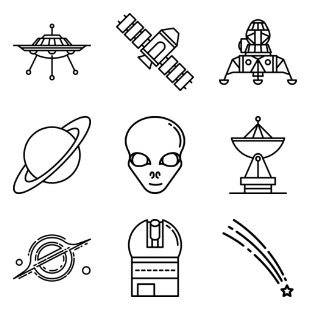 Space icon sets preview