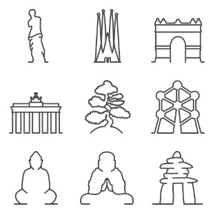 Landmarks icon sets preview