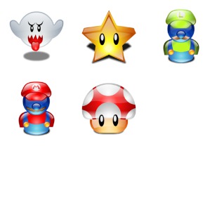 Mario Bros icon sets preview