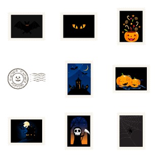 Halloween Stamps icon sets preview