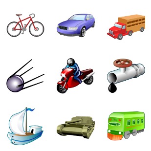 Transport icon sets preview