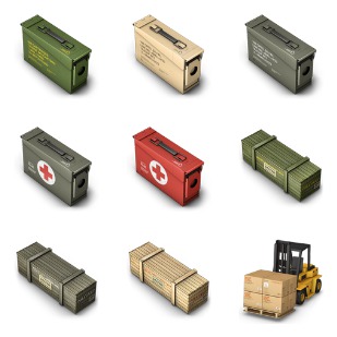 Cargo Boxes icon sets preview