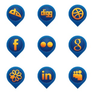 Media Pin Social icon sets preview