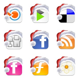 Christmas Social Bookmark icon sets preview