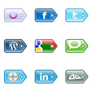 Social Media Price Tags icon sets preview