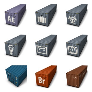 Container icon sets preview