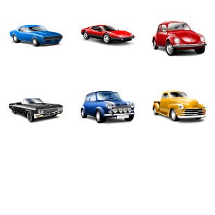 Classic cars icon sets preview