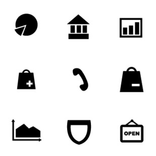 Vector Business icon sets preview