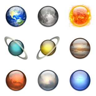 Solar System icon sets preview