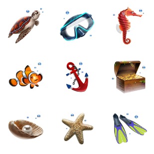 Scuba Diving icon sets preview