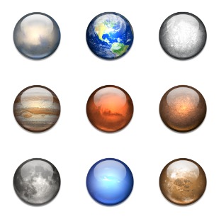 Solar System icon sets preview