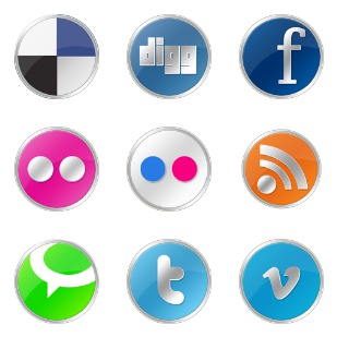 Round Social icon sets preview