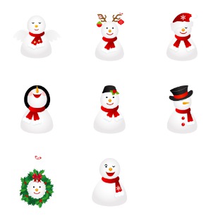 Snowmen icon sets preview