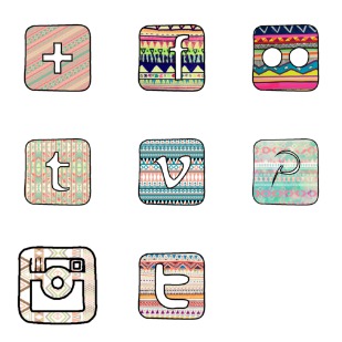 Social Media Pack 4 icon sets preview