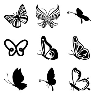 Black Butterfly icon sets preview