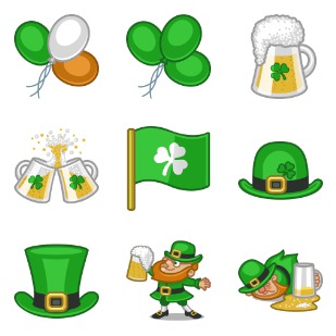 St. Patricks Day icon sets preview