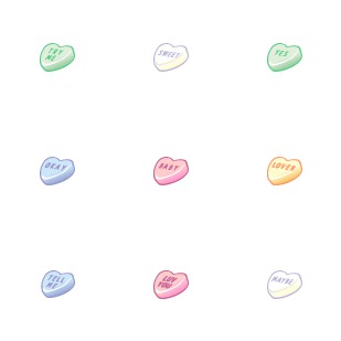 Candy Hearts icon sets preview